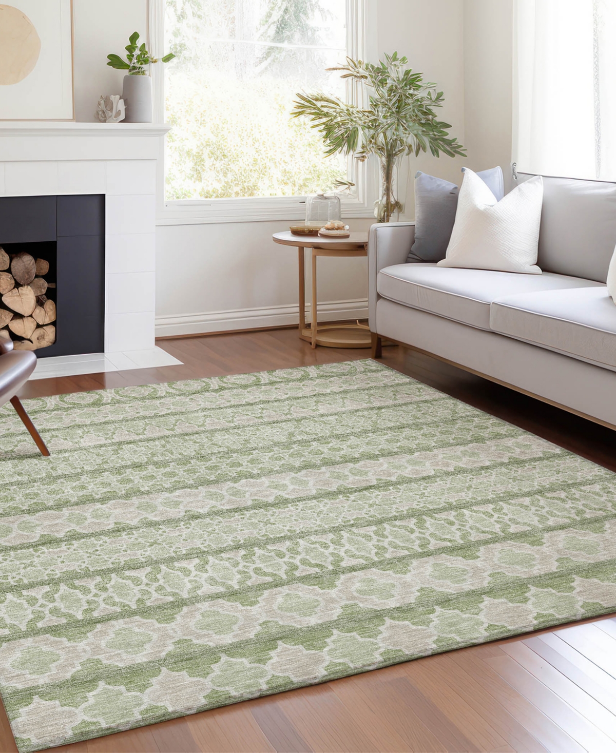 Addison Chantille Machine Washable Acn726 9'x12' Area Rug In Sage