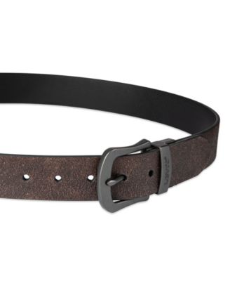 Men's Two-In-One Reversible Rugged Leather Jean Belt