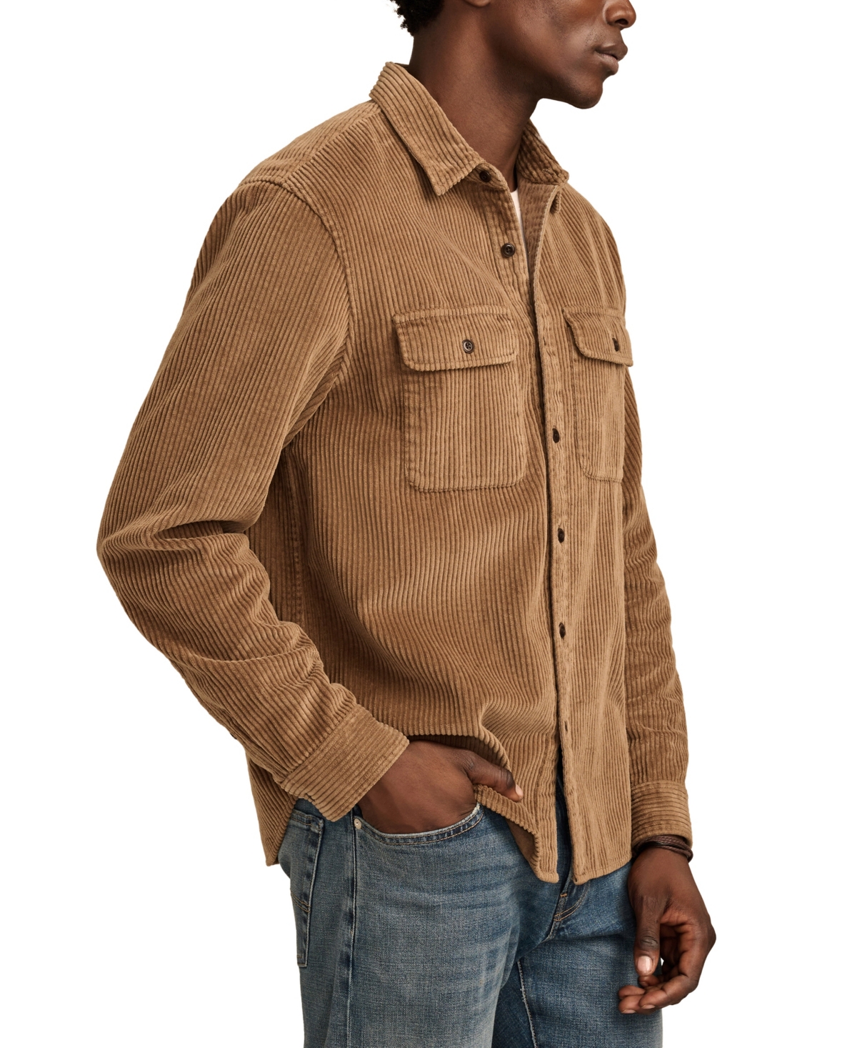 Lucky Brand Men's Big Cord Long Sleeve Utility Shirt