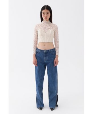 Women's Corset-Look Lace Blouse