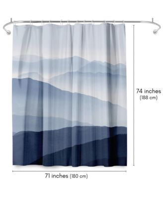 71x74 Blue Mountain Shower Curtain - 100% Polyester Shower Curtain