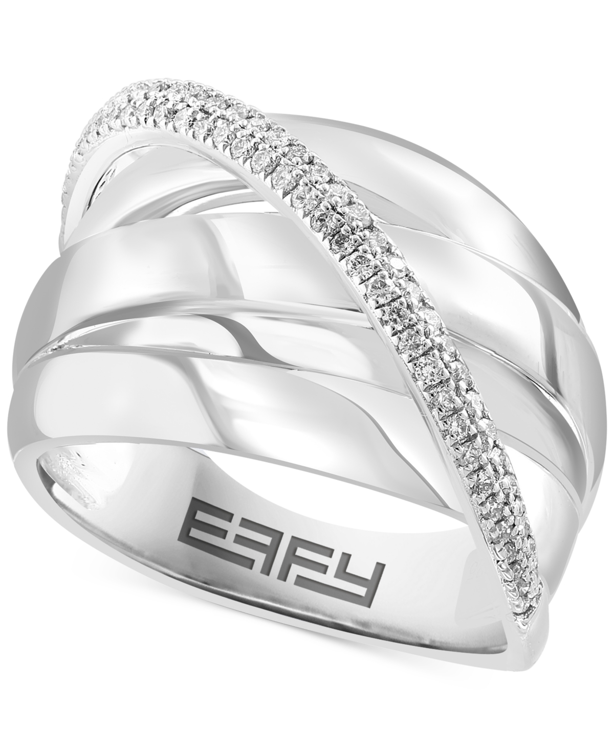 EFFY COLLECTION EFFY DIAMOND CROSSOVER MULTIROW RING (1/4 CT. T.W.) IN STERLING SILVER 