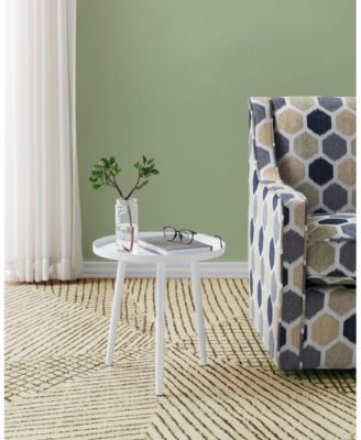 Round Metal Side End Table, Nightstand Accent Table, Pedestal Plant Stand for Bedroom Living Room