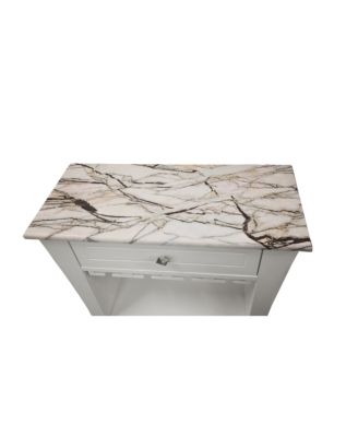 Hiland Bar Cabinet Wine Storage With Glass Holders & Drawer