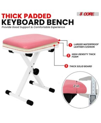 Keyboard Stand Single X Style Adjustable Piano Riser + Keyboard Piano Bench