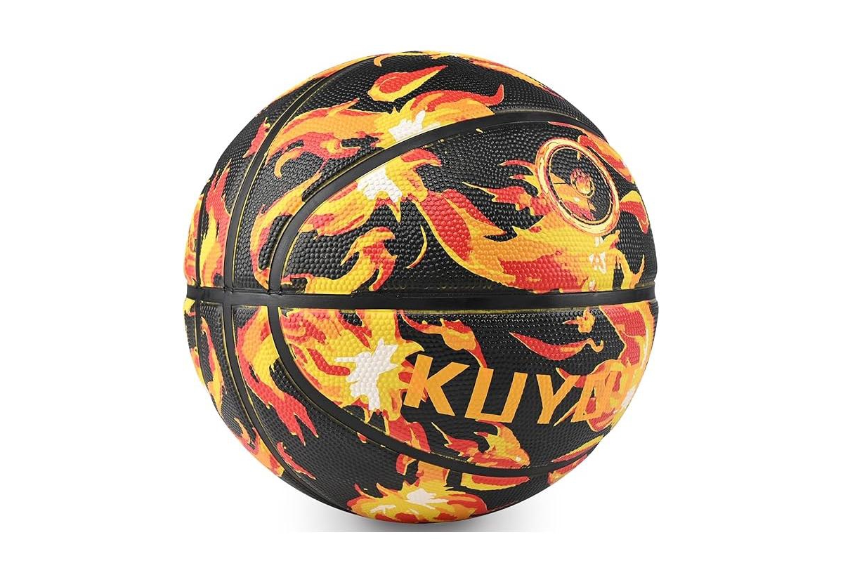 Kuyotq Black Flame-Spark Size 5 Basketball (27.5