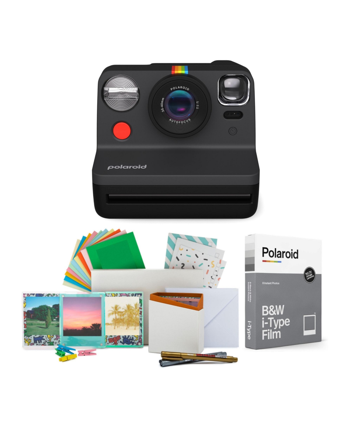 Polaroid Now Instant Camera Generation 2 w/Film Kit & B&W Film - Black