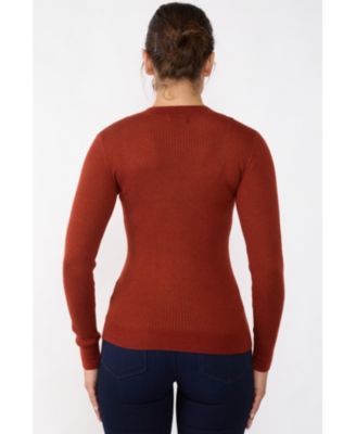 Women's Tissue Weight Cashmere Silk Rib-knit Crewneck Sweater