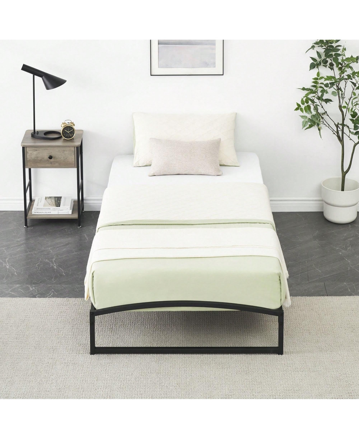 gaomon Bed Frame, 10 Inch Low Profile Platform Bed Frame, Heavy Duty Metal Full Size Bed, Mattress Foundation With Steel Slat Support, 10 Inch Height