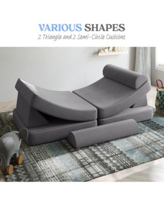 Conner Modular Play Couch For Kids With Convertible 6-Piece Design And Soft Foam Cushions