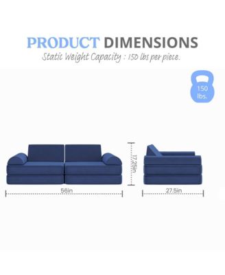 Conner Modular Play Couch For Kids With Convertible 6-Piece Design And Soft Foam Cushions
