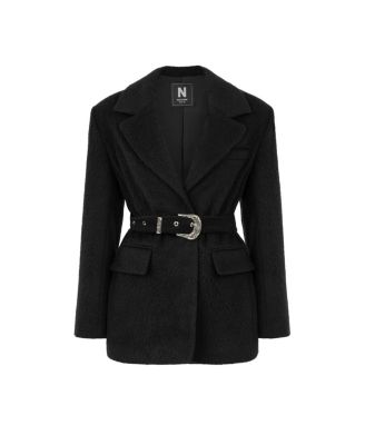 Women's Self-Belted Double Breasted Jacket