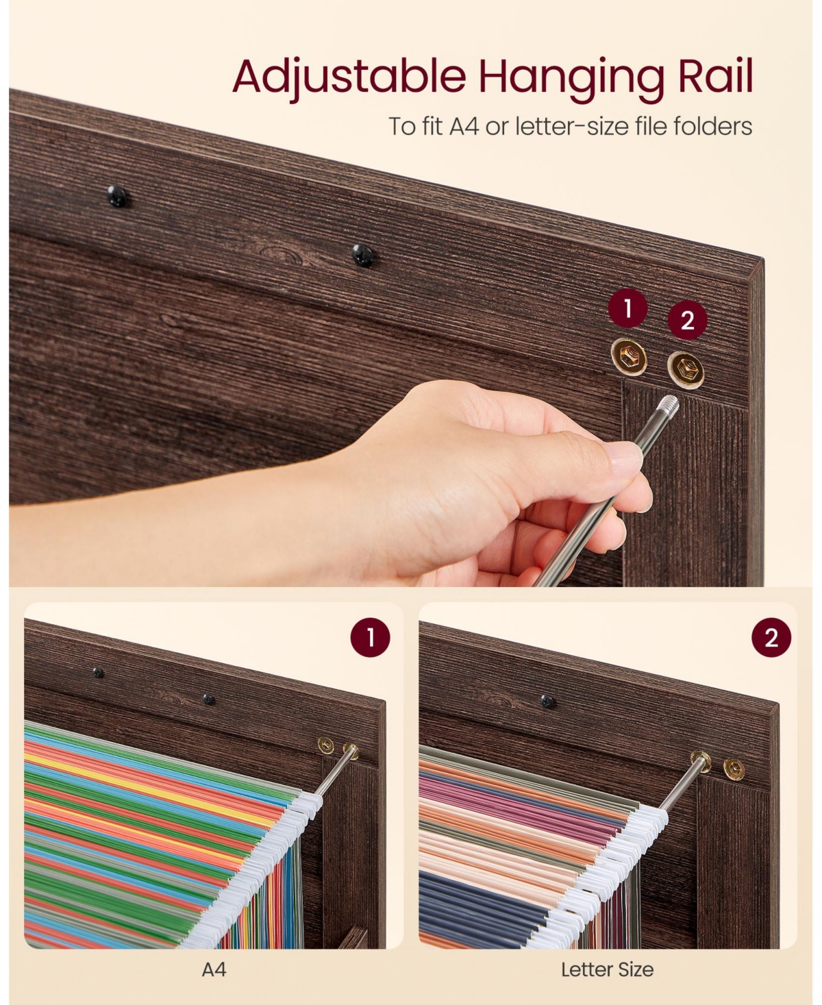 Slickblue File Cabinet with 2 Spacious File Drawers for Organized Storage