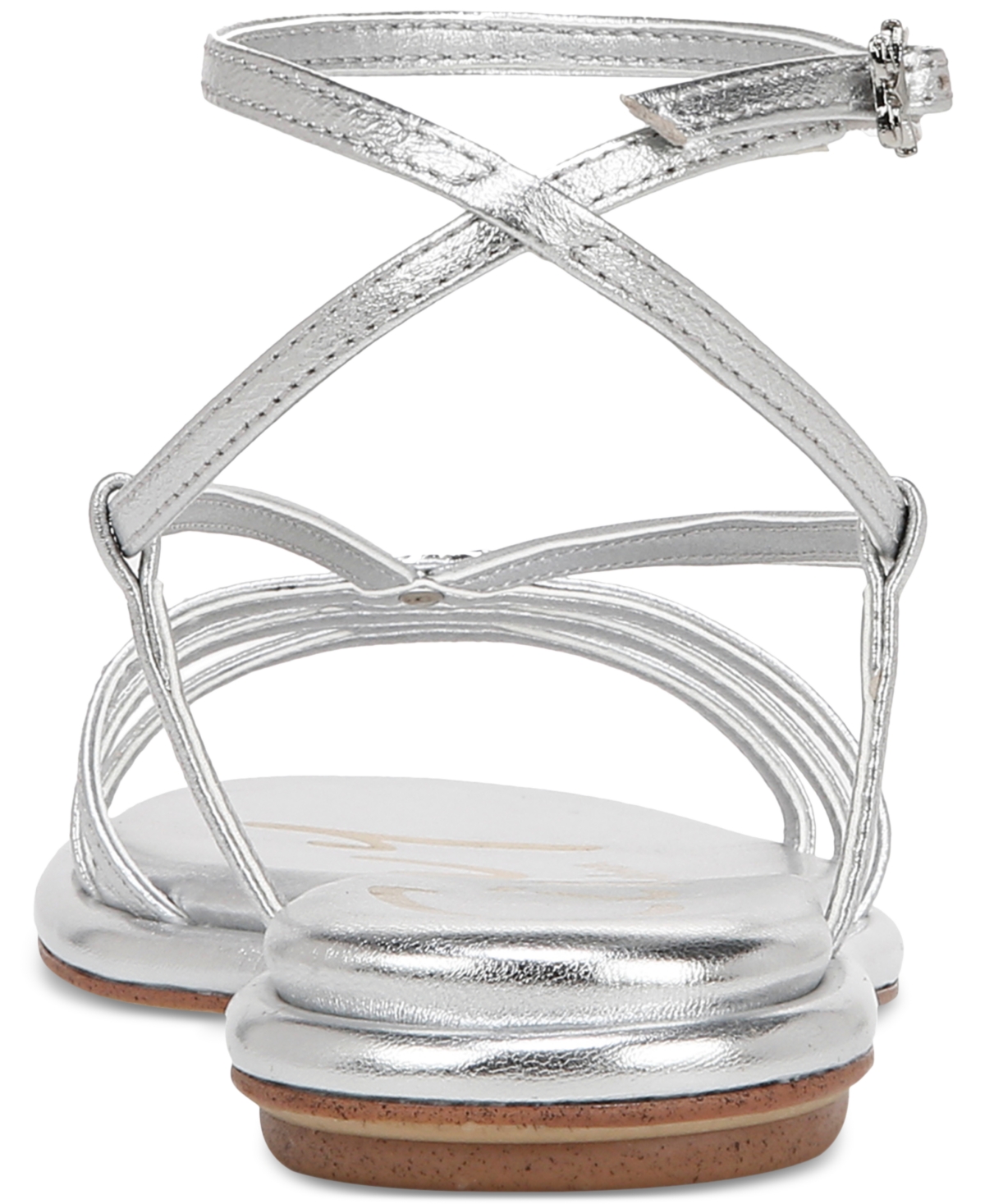 Shop Circus Ny By Sam Edelman Olana Strappy Flat Sandals In Soft Silver Metallic