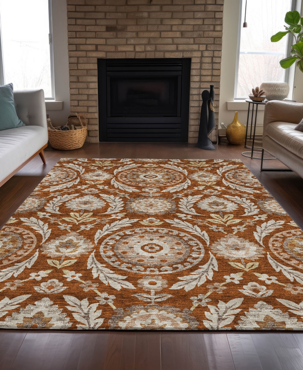 Addison Chantille Acn751 9'x12' Area Rug In Paprika