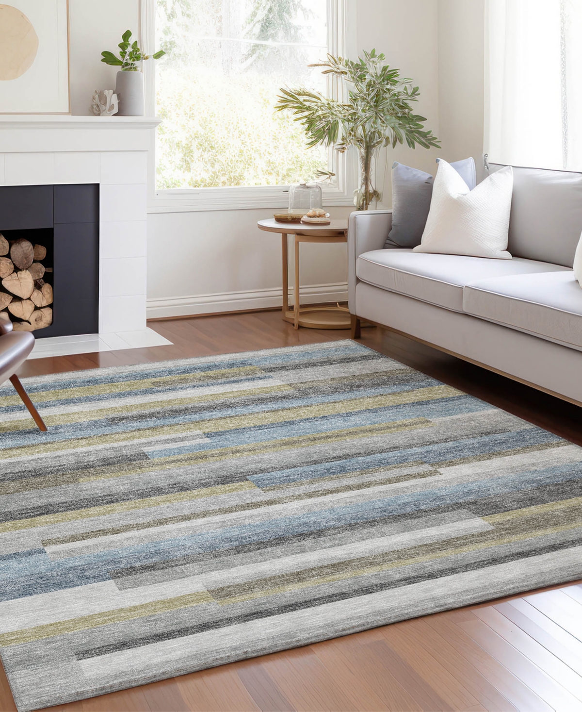 Addison Chantille Machine Washable Acn766 8'x10' Area Rug In Gray