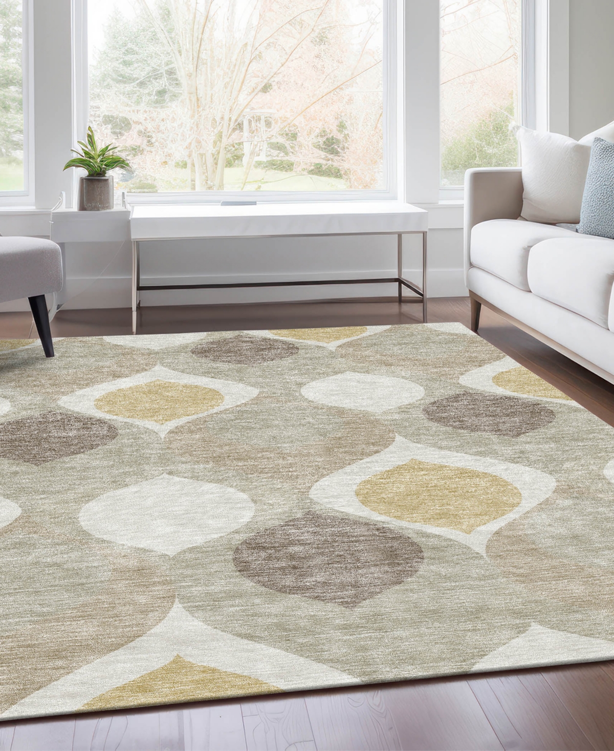 Addison Chantille Machine Washable Acn749 8'x10' Area Rug In Beige