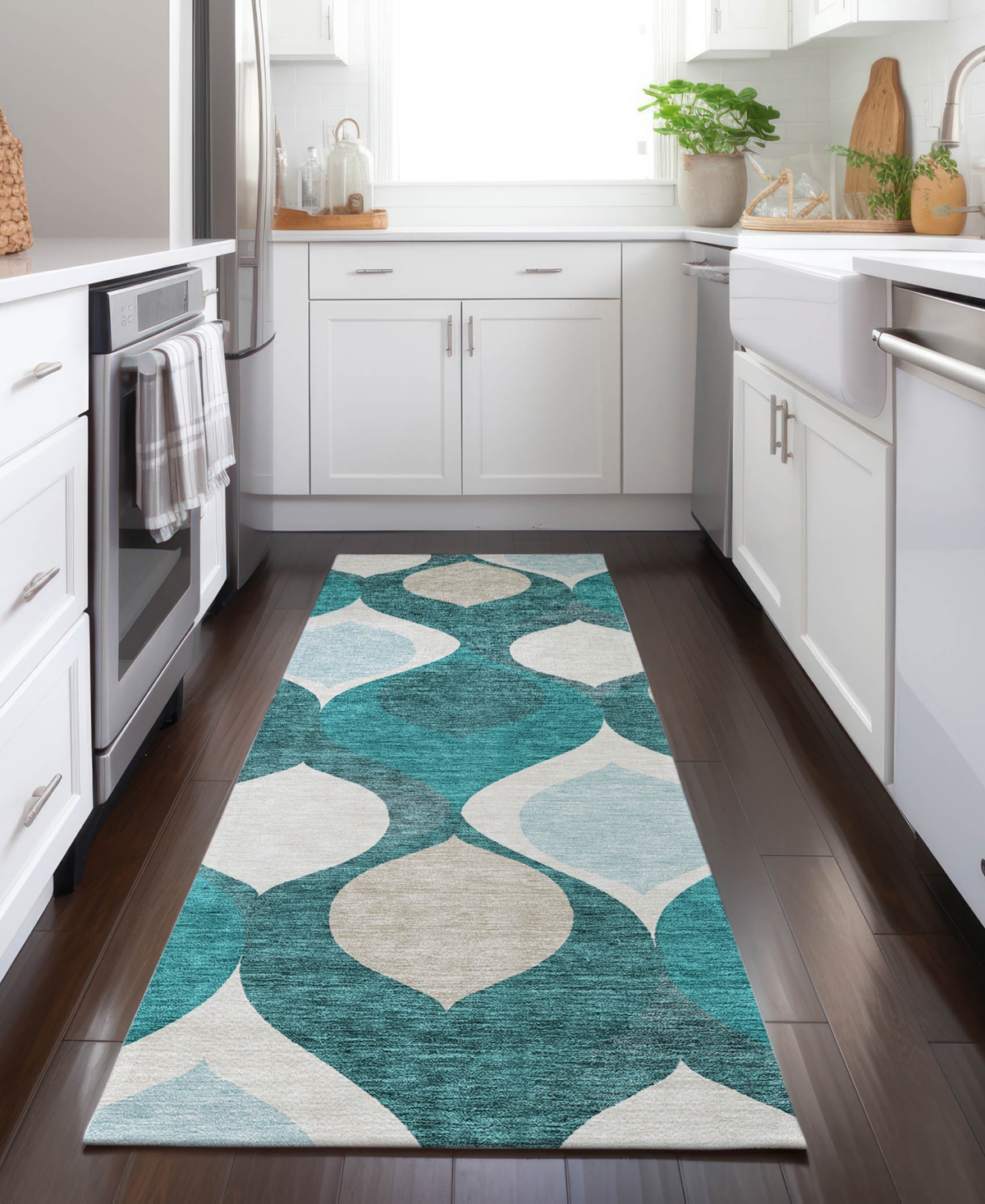 Addison Chantille Acn749 2'3"x7'6" Runner Area Rug In Teal