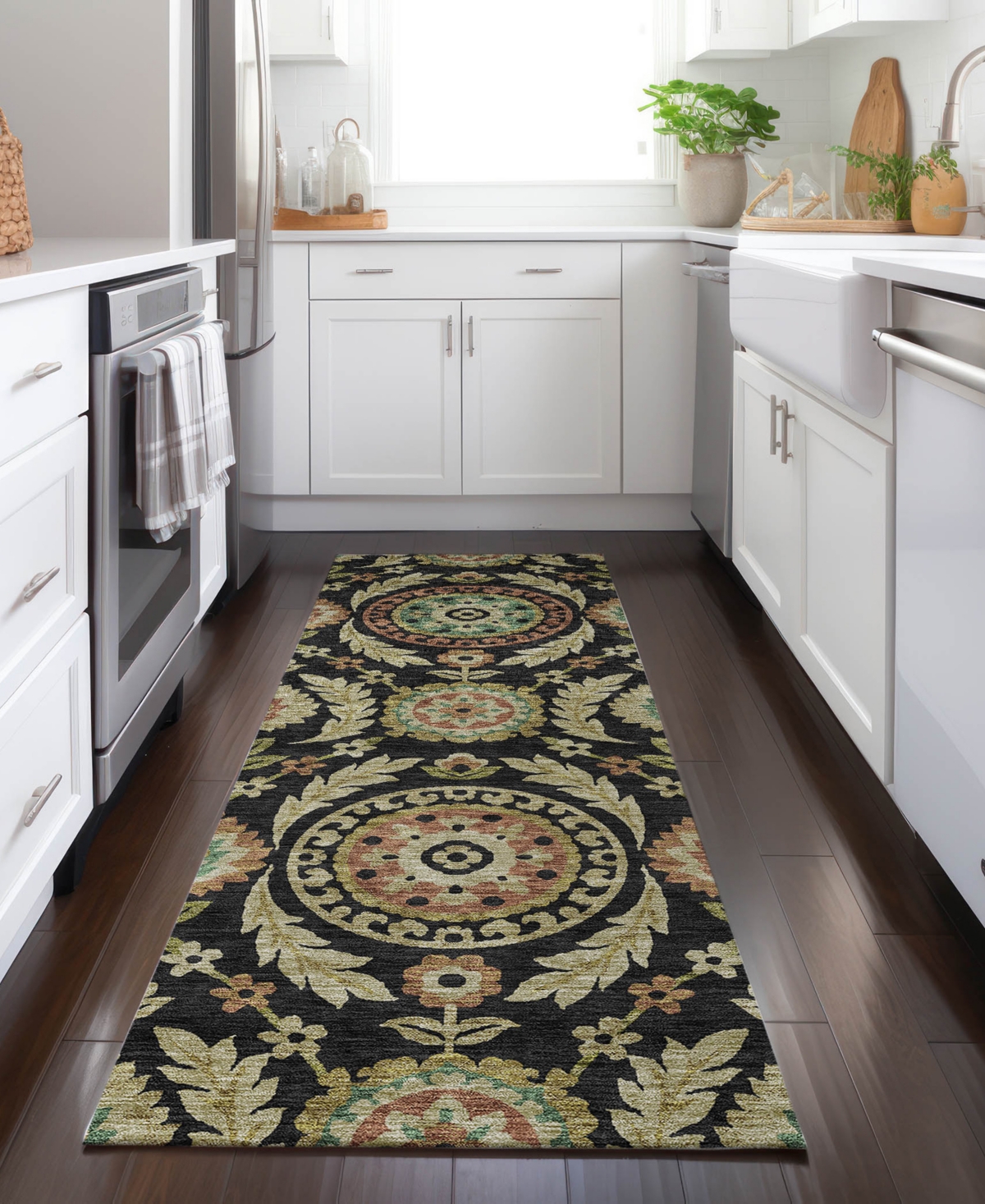 Addison Chantille Acn751 2'3"x7'6" Runner Area Rug In Black