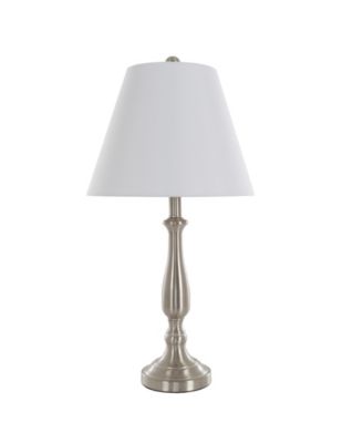 25.5" Brushed Steel Table Lamp Set