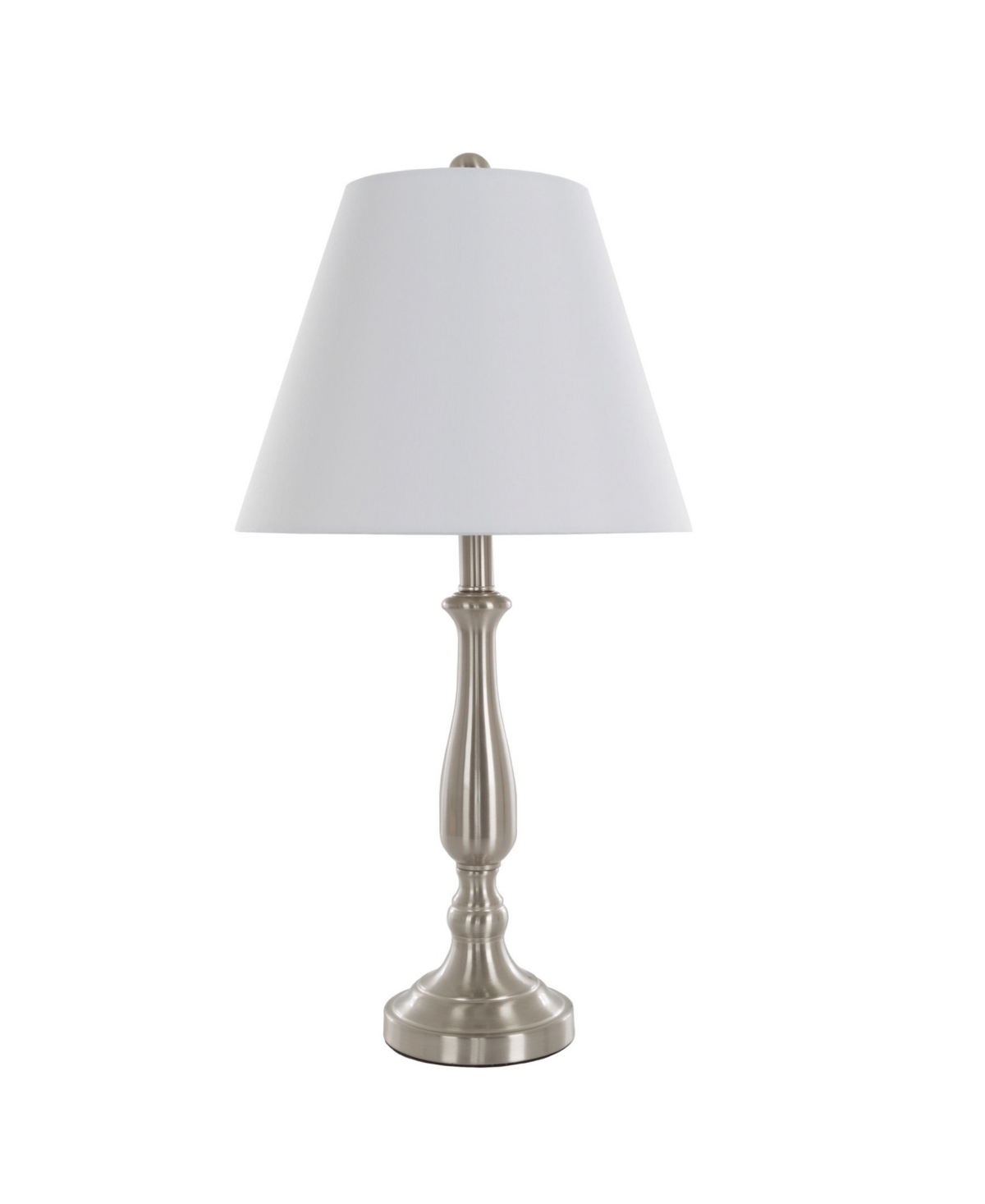 LAVISH HOME 25.5" BRUSHED STEEL TABLE LAMP SET 