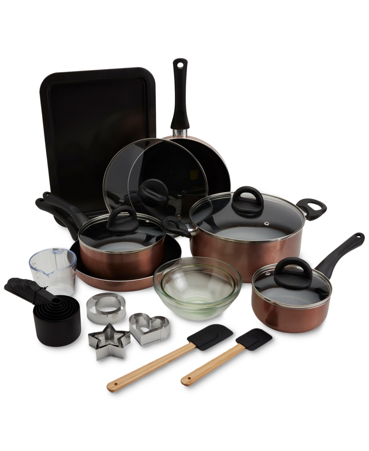 Basic Essentials 29-pc. Nonstick Aluminum Cookware & Bakeware Set In Copper