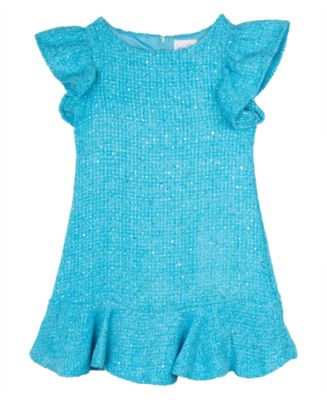 knee length dresses for ladies Light Dusty Green Sleeveless Fringe-Trimmed Tweed Shift Dress  TIFFANY  NOYAMA