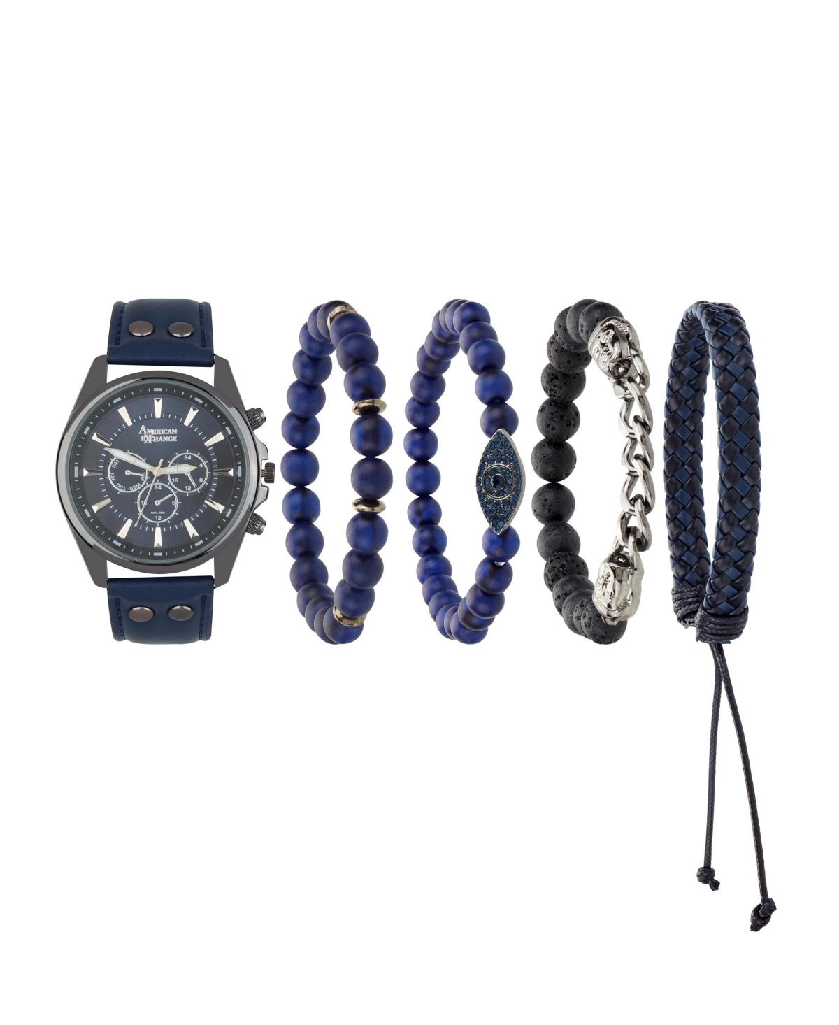 American Exchange Men's Quartz Navy Polyurethane Strap Watch, 46.5mm In Navy