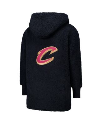 Men's and Women's The Best Lounger In The World Black Cleveland Cavaliers Oversized Open-Front Hoodie Sweater