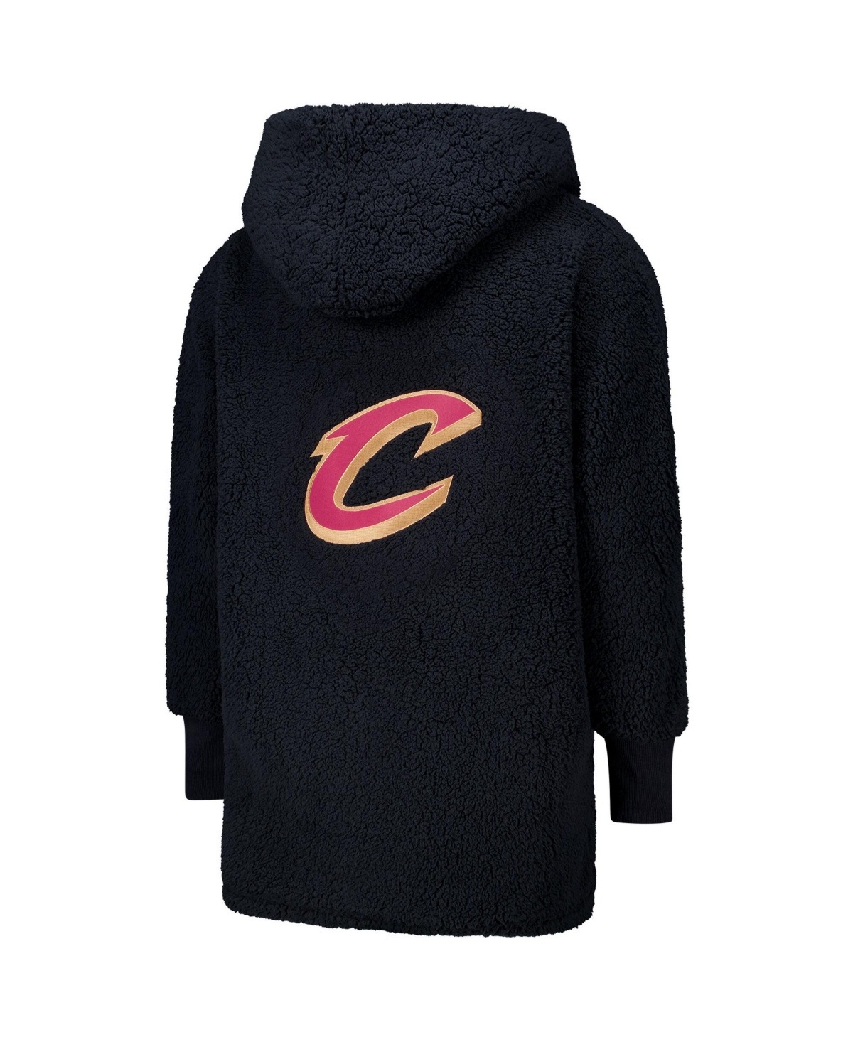 Jill Martin Men's And Women's The Best Lounger In The World Black Cleveland Cavaliers Oversized Open-front Hoodi In Black