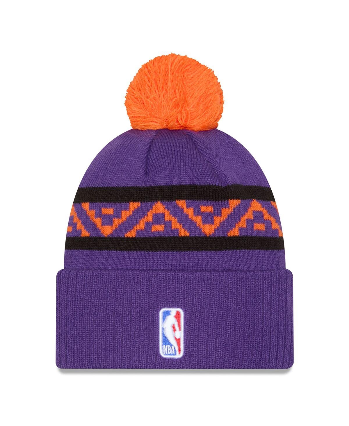 New Era Men's Purple Phoenix Suns 2024/25 City Edition Cuffed Knit Hat With Pom In Purple