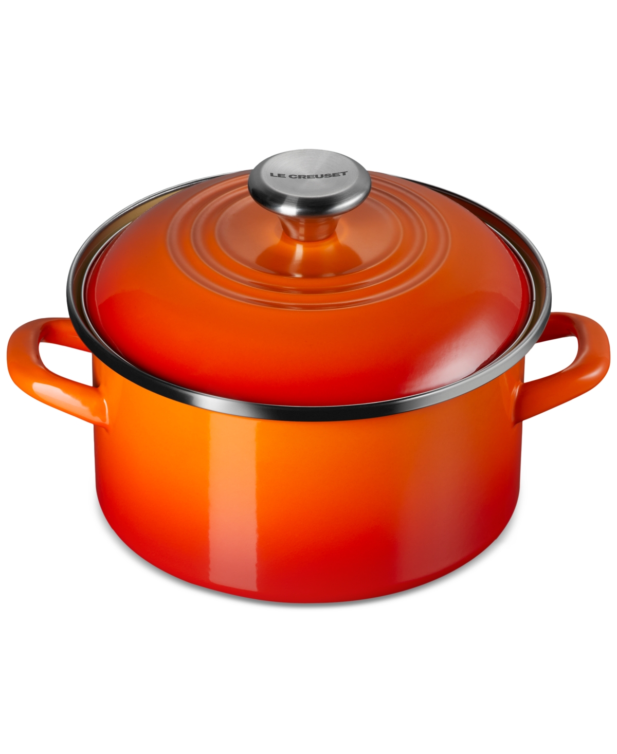Le Creuset Enamel On Steel Petite Stockpot 3.8 Qt. In Flame