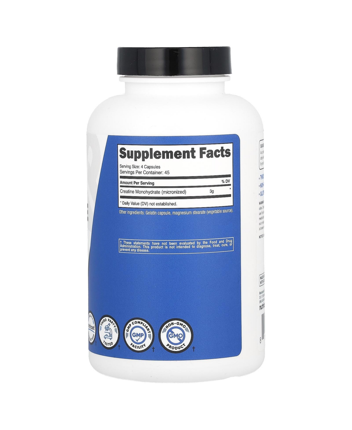 Nutricost Performance Creatine Monohydrate 3 000 mg - Capsules (750 mg per Capsule)