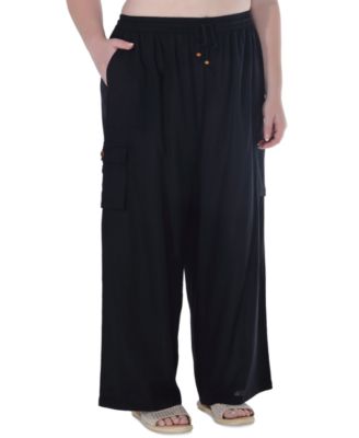 Raviya - Plus Size High Rise Pull-On Cover-Up Cargo Pants