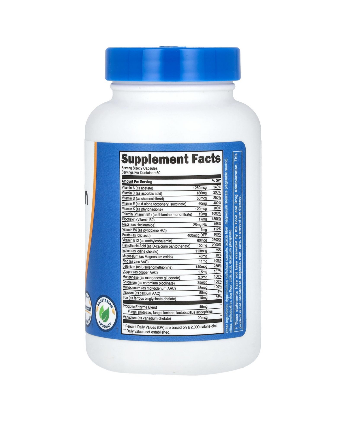 Nutricost Multivitamin Probiotics + 22 Vitamins & Minerals - Capsules