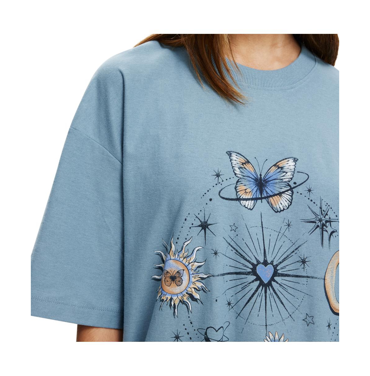 Cotton On Women's The Boxy Graphic Tee - ocean storm