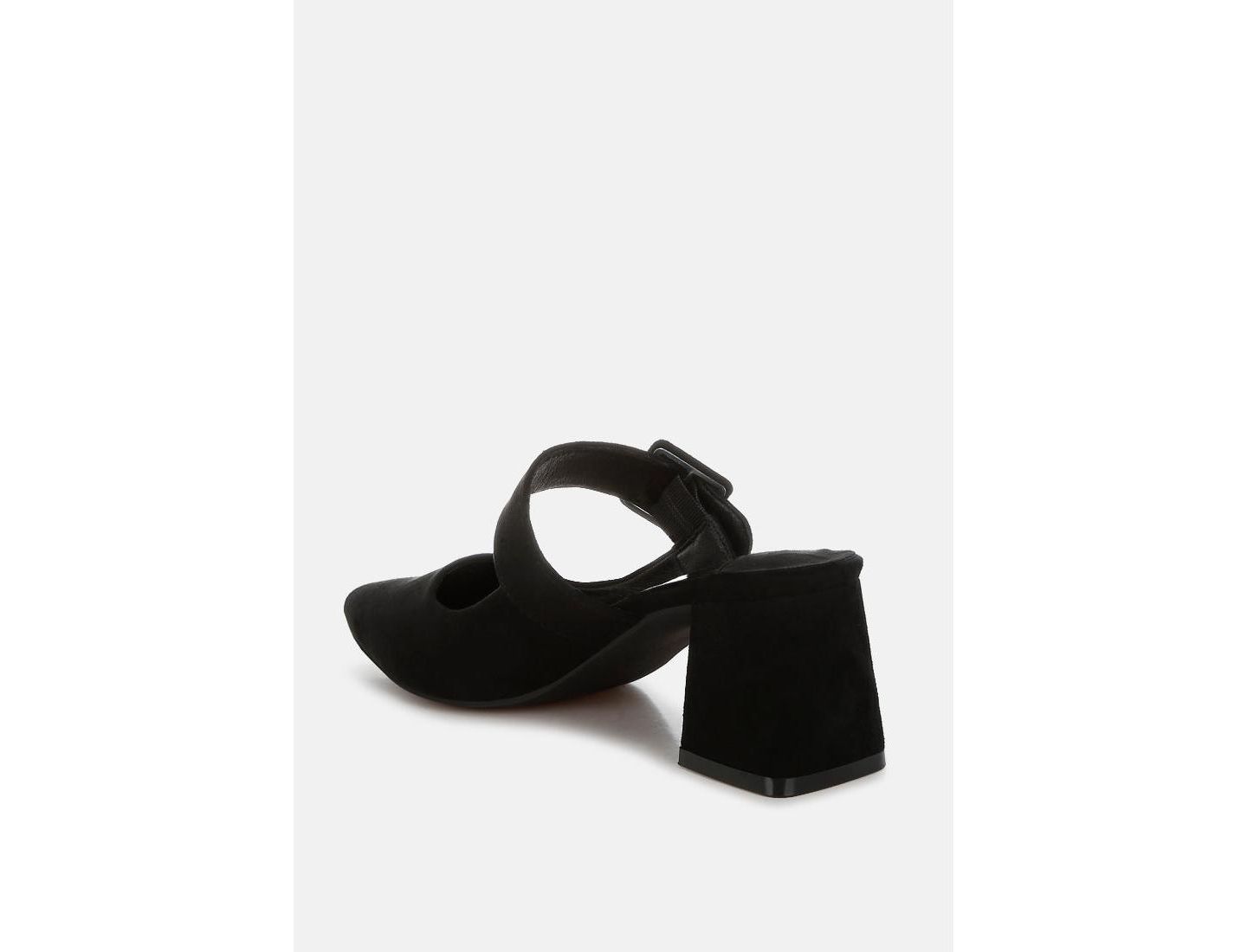 Женские сабо London Rag Amapola Buckle Strap Detail Microfiber Mules, цвет: Чёрный — фото 2
