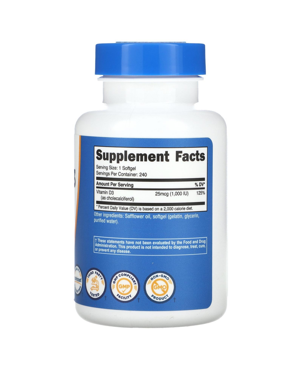 Nutricost Vitamin D3 1 000 Iu - Softgels