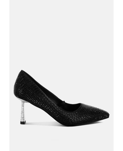 Женские туфли London Rag Benjamins Rhinestones Embellished Pumps, цвет: Чёрный