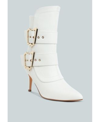 Womens Ebera Chunky Buckle Strap Ankle Boots