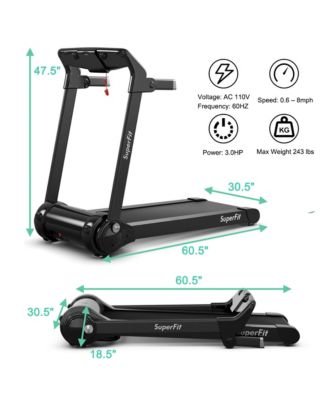 Folding Electric Treadmill 3.0HP Exercise Running Machine w/ App Control