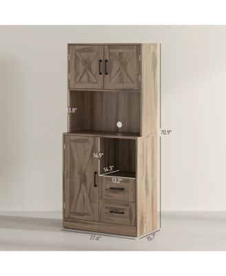 Farmhouse Kitchen Pantry, 71" Tall Storage Cabinet