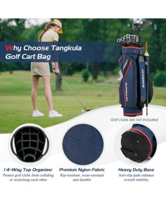 9.5" Golf Cart Bag w/14 Divider Rain Hood Cooler Bag 8 Pockets