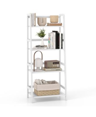 47.5 Inch 4-Tier Multifunctional Bamboo Bookcase Storage Stand Rack