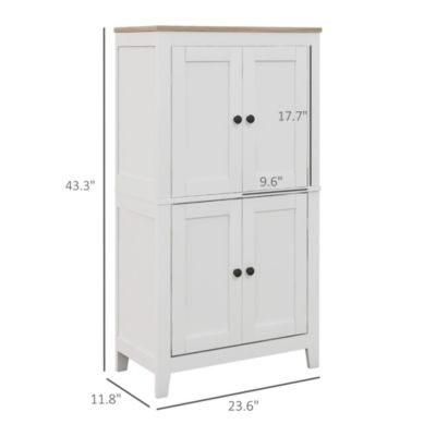 Bathroom Floor Cabinet with Adjustable Shelves and Doors