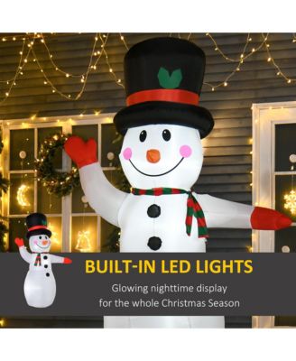 8' Christmas Inflatable Waving Snowman Yard Decorations w/ LED Lights