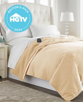 Reversible Micro Flannel® to Sherpa Electric Blanket, Twin