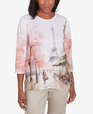 Women's Coming Up Roses Paris Scenic Crew Neck Top