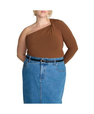 Plus Size Elements One Shoulder Long Sleeve