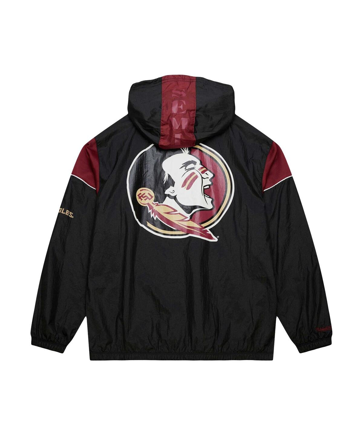 Mitchell & Ness Men's Black Florida State Seminoles Team 3.0 Anorak Half-zip Hoodie In Black